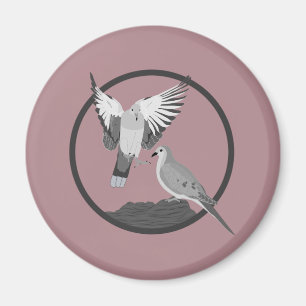 Mourning Doves - Wildlife Circle Series Magnet