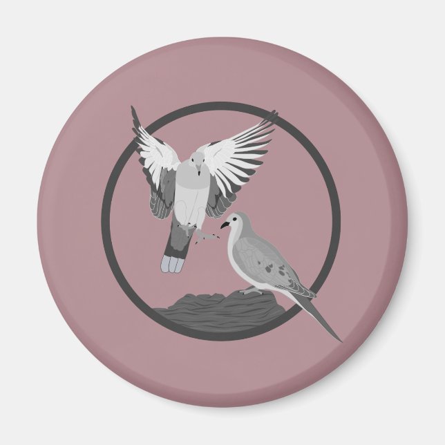 Mourning Doves - Wildlife Circle Series Magnet (Front)