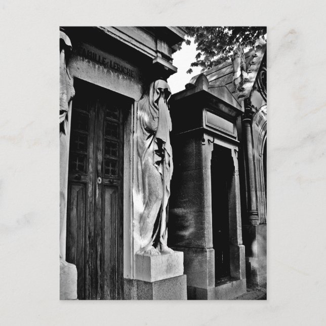 Mourning in the cemetery postcard (Front)