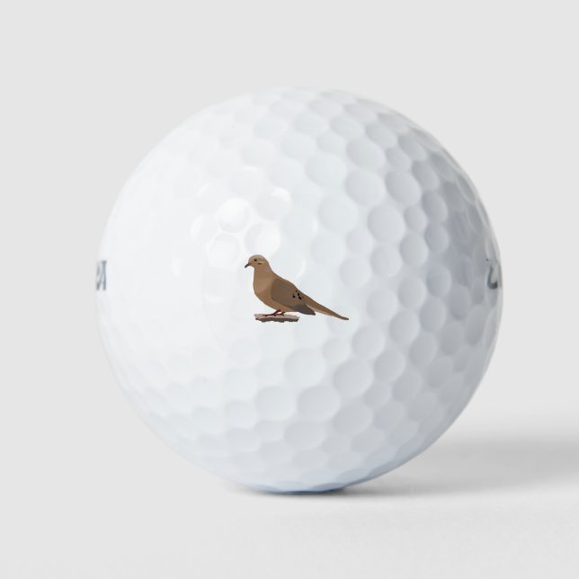 Mourning, Love or Turtle Dove Digitally Drawn Bird Golf Balls (Front)