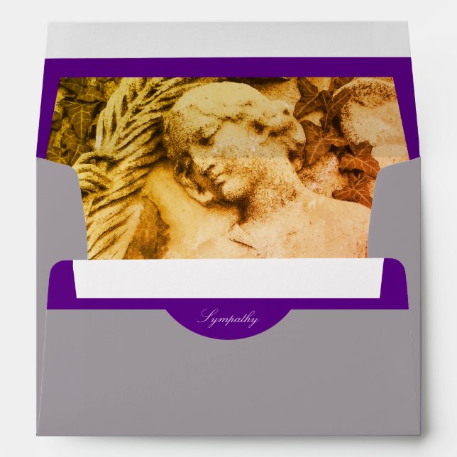 Mourning with Angel - Memorial or Funeral Envelope (Back (Bottom))