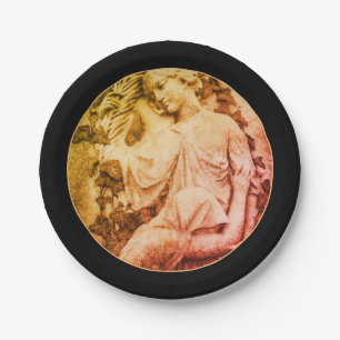 Mourning with Angels / Memorial, Funeral vintage Paper Plate