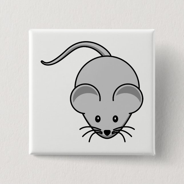 Mouse 15 Cm Square Badge (Front)