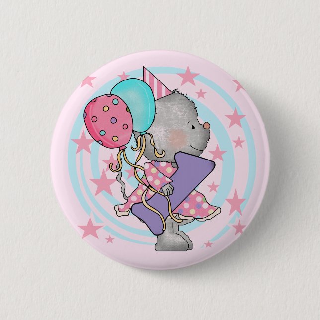 Mouse 1st Birthday T-shirts and Gifts 6 Cm Round Badge (Front)