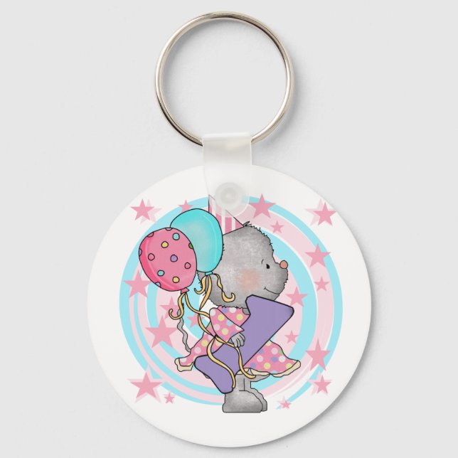 Mouse 1st Birthday T-shirts and Gifts Key Ring (Front)