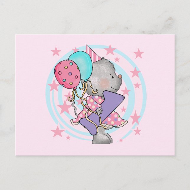 Mouse 1st Birthday T-shirts and Gifts Postcard (Front)