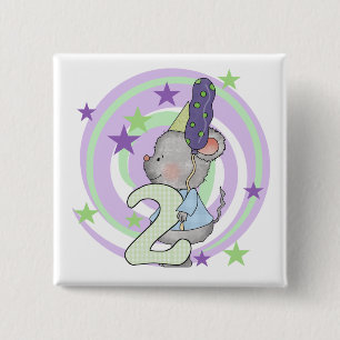 Mouse 2nd Birthday T shirts and Gifts 15 Cm Square Badge