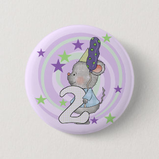 Mouse 2nd Birthday T shirts and Gifts 6 Cm Round Badge