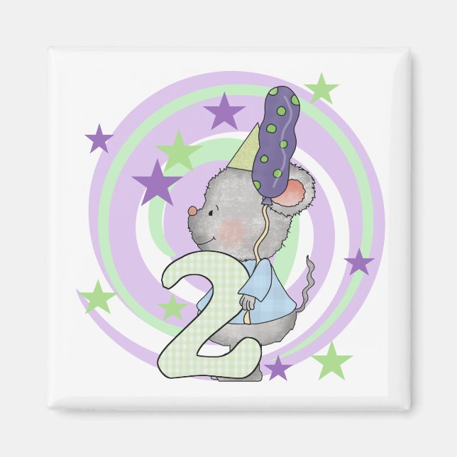Mouse 2nd Birthday T shirts and Gifts Magnet (Front)