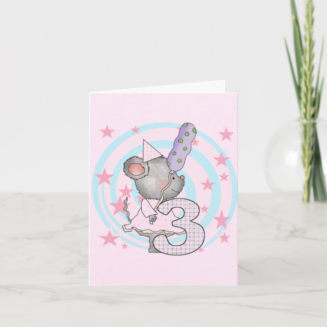 Mouse 3rd Birthday T-shirts and Gifts Card (Front)