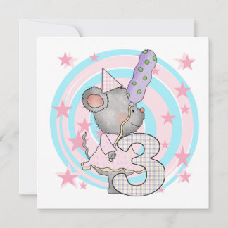 Mouse 3rd Birthday T-shirts and Gifts Card
