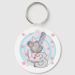 Mouse 3rd Birthday T-shirts and Gifts Key Ring
