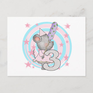 Mouse 3rd Birthday T-shirts and Gifts Postcard