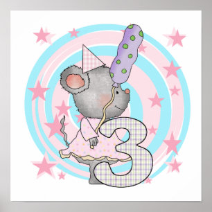 Mouse 3rd Birthday T-shirts and Gifts Poster
