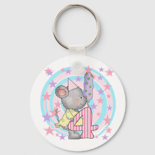 Mouse 4th birthday T-shirts and Gifts Key Ring