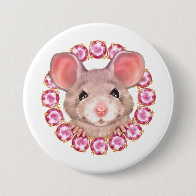 Mouse 7.5 Cm Round Badge (Front)