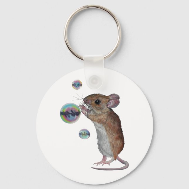 Mouse and bubbles key chain (Front)