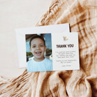 Mouse and Cookie Birthday Photo Thank You Card