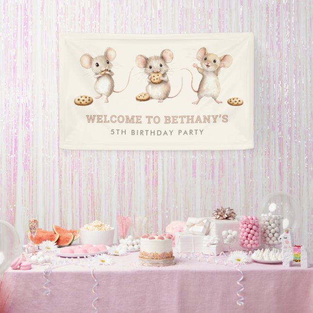 Mouse and Cookies Welcome to Birthday Party Banner (Party)