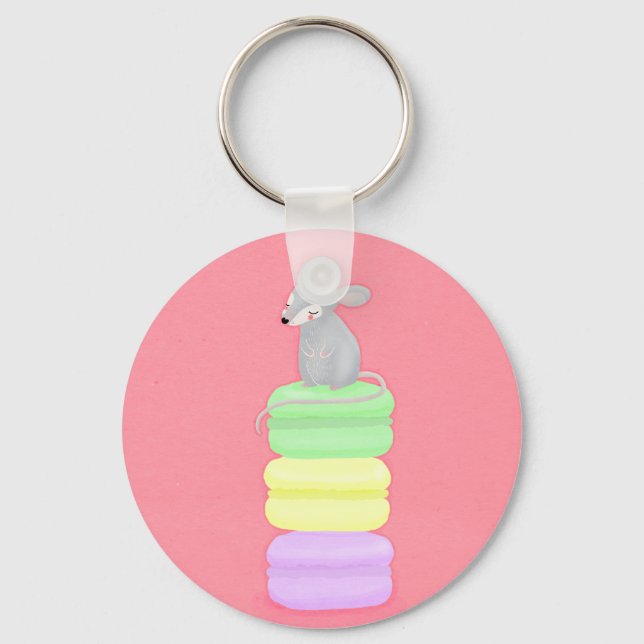 mouse and macarons keychain (Front)