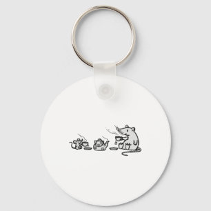 Mouse And Rat Have A Grand Tea Party Sticker Key Ring