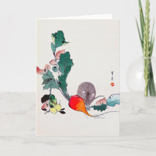 Mouse and Red Radish, Watanabe Seitei Card