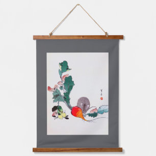 Mouse and Red Radish, Watanabe Seitei Hanging Tapestry