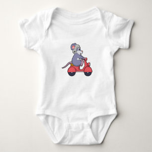 Mouse as Biker with Scooter.PNG Baby Bodysuit