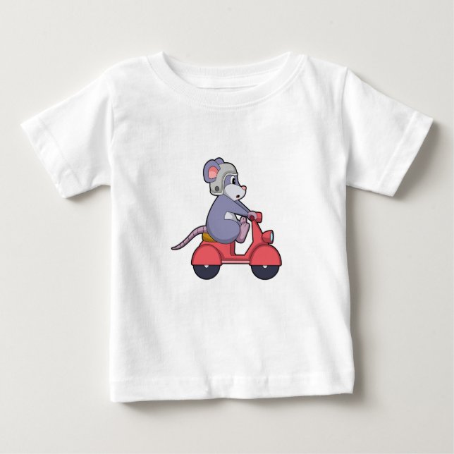 Mouse as Biker with Scooter.PNG Baby T-Shirt (Front)