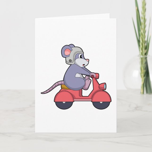 Mouse as Biker with Scooter.PNG Card (Front)