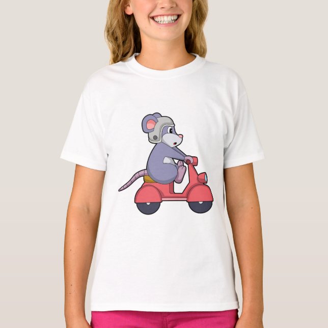 Mouse as Biker with Scooter.PNG T-Shirt (Front)