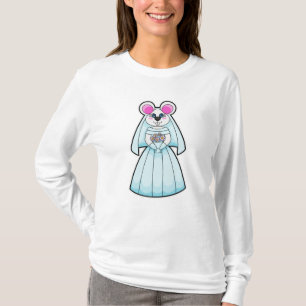 Mouse as Bride with Bunch of flowers T-Shirt