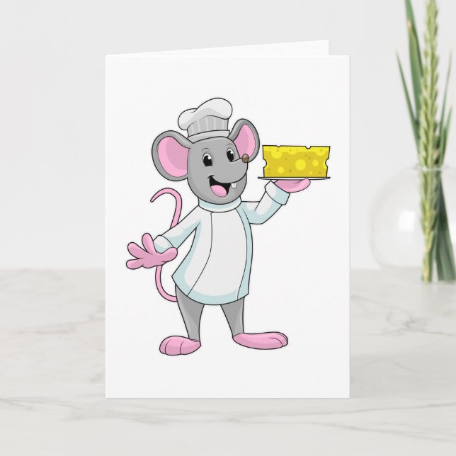 Mouse as Cook with Cheese Card (Front)