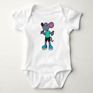 Mouse as Dart player with Darts Baby Bodysuit