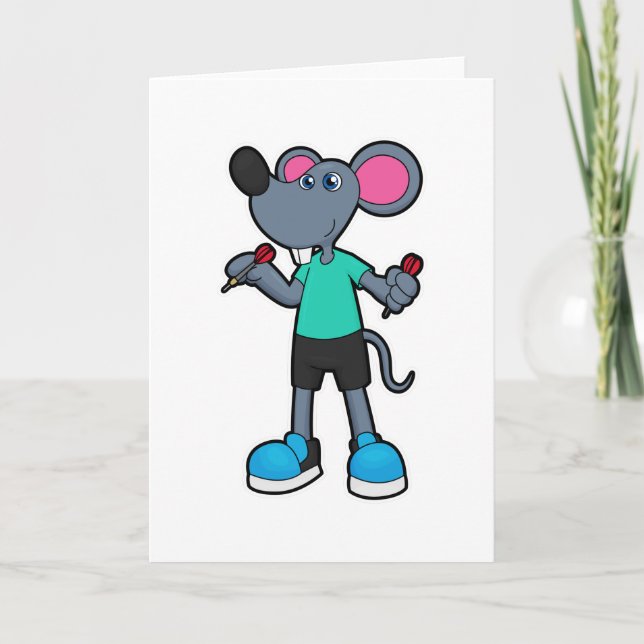 Mouse as Dart player with Darts Card (Front)