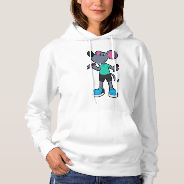 Mouse as Dart player with Darts Hoodie (Front)