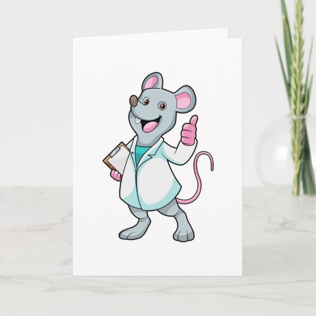 Mouse as Doctor with Doctor's coat Card (Front)