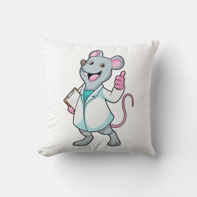 Mouse as Doctor with Doctor's coat Cushion (Front)