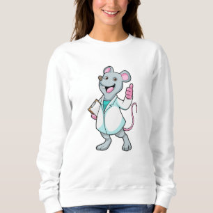 Mouse as Doctor with Doctor's coat Sweatshirt
