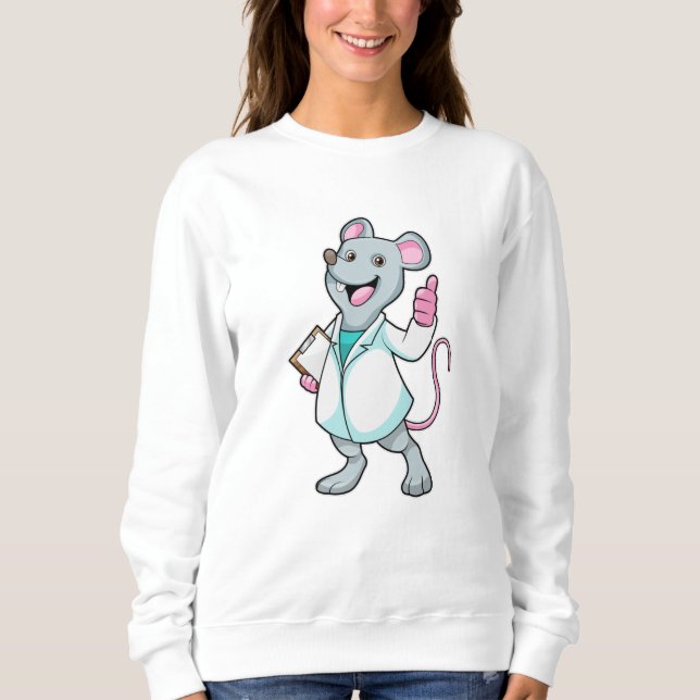 Mouse as Doctor with Doctor's coat Sweatshirt (Front)