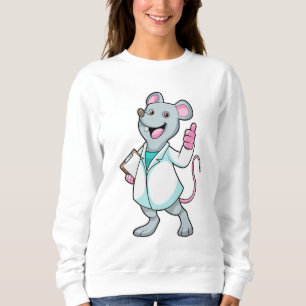 Mouse as Doctor with Doctor's coat Sweatshirt