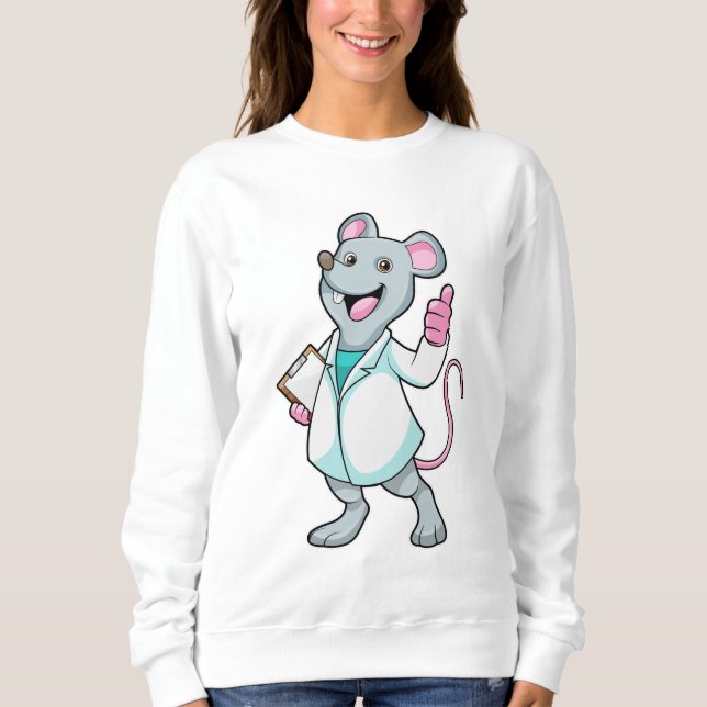 Mouse as Doctor with Doctor's coat Sweatshirt (Front)