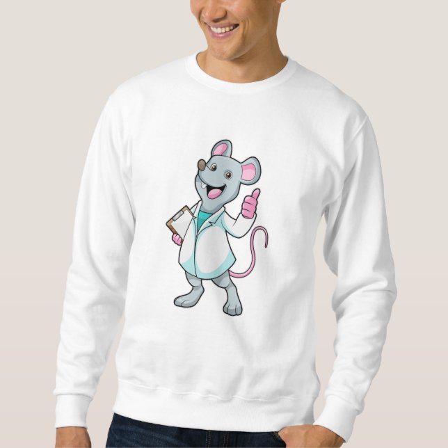 Mouse as Doctor with Doctor's coat Sweatshirt (Front)