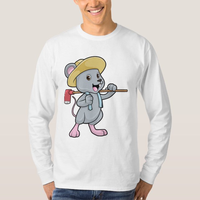 Mouse as Farmer with Ax & Hat T-Shirt (Front)