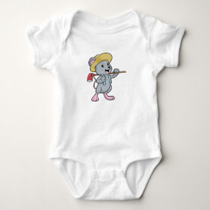 Mouse as Farmer with Axe & Hat Baby Bodysuit