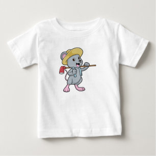 Mouse as Farmer with Axe & Hat Baby T-Shirt