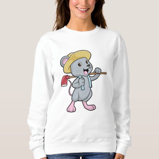 Mouse as Farmer with Axe & Hat Sweatshirt (Front)