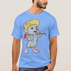 Mouse as Farmer with Axe Hat T-Shirt