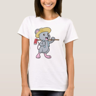 Mouse as Farmer with Axe & Hat T-Shirt