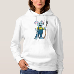 Mouse as Farmer with Rake Hoodie